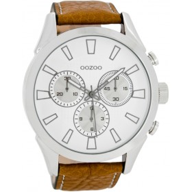 OOZOO Timepieces 48mm Cognac Brown Leather Strap C7470